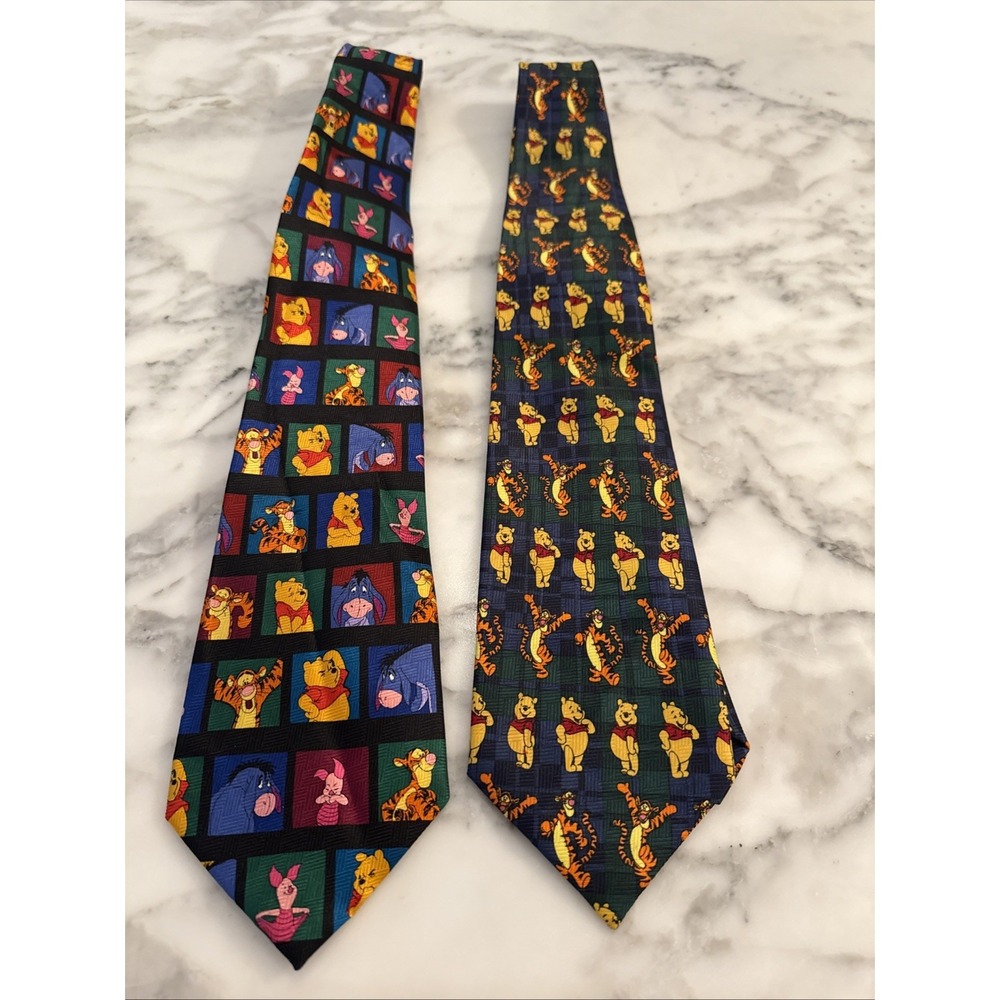 2 Vintage Neck Tiesโ Winnie The Pooh Tigger Piglet Eeyore Silk Polyester